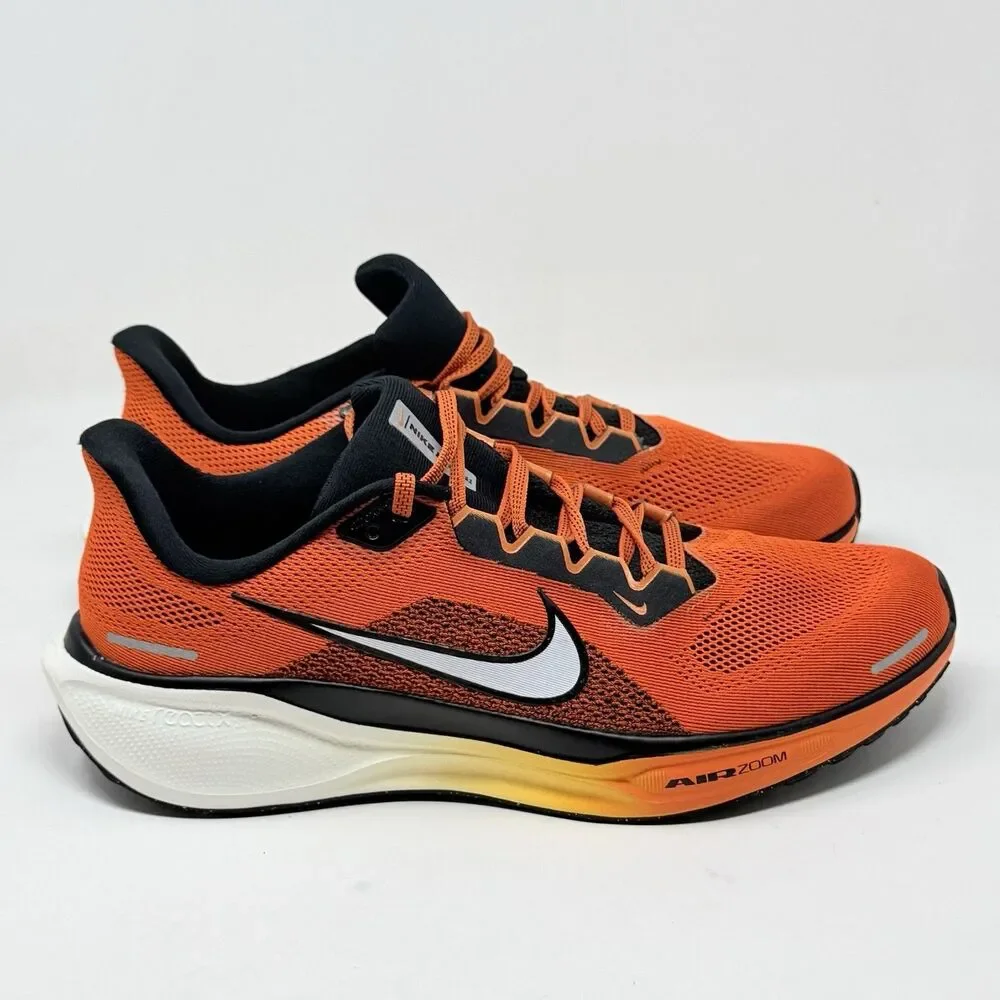 Nike Air Zoom Pegasus 41 Sneakers Mens 11 Safety Orange Black Running Shoes